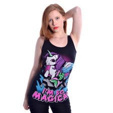  Cupcake Kult I'm Magical Einhorn schwarz Trägertop Emo süß Goth 8-16 neu