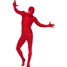 Smiffys Second Skin Suit, Red