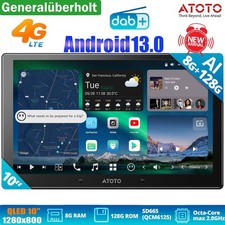 ATOTO X10 Doppel Din Android 13 Autoradio GPS DAB+ WiFi CarPlay Bluetooth 8+128G