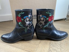 Zadig & Voltaire Stiefeletten schwarz Rosen Skelett Skull Gr. 38 top Zustand