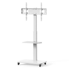 TV Ständer TV Standfuß TV Wagen mobil rollbar höhenverstellbar für LCD LED, weiß