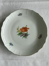 Meissen, Kuchenschale, Bunte Blume 3, Goldrand, 27,5cm, Topzustand!
