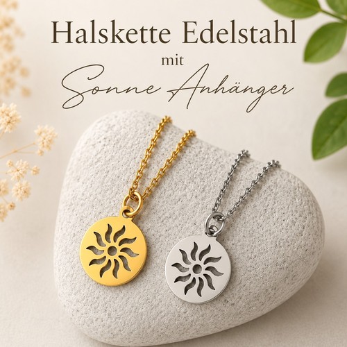 Sonne halskette edelstahl - sonne,