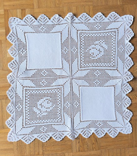 Häkeldecke mitteldecke weiß - häkeldecke,