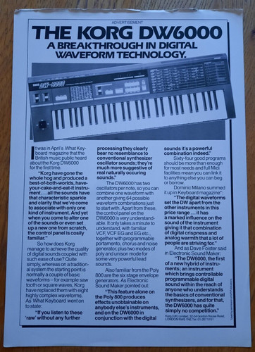 Korg dw6000 synthesizer - dw6000,