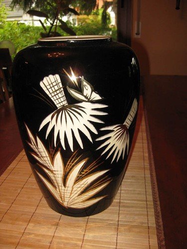 Vase asiatische art schwarz - asiatische,