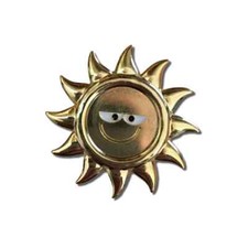 3D vergoldete Smiley Sunl Pin Anstecker