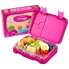 Kinder Brotdose mit 6 Fächern u. Klick-Verschluss Vesperdose Snackbox Lunchbox