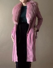 Vintage Mantel Rosa mit Faux