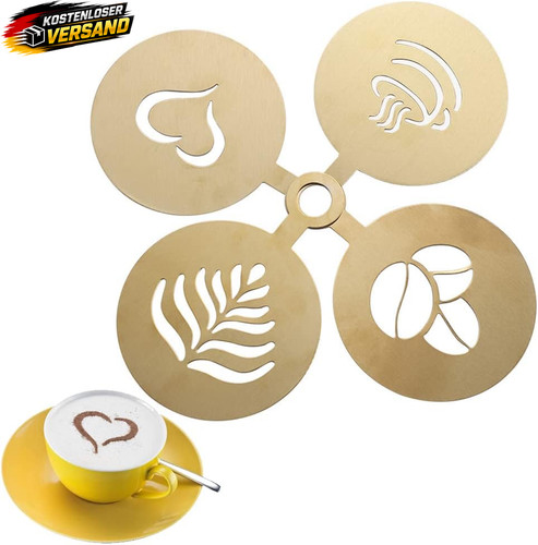 Kaffeekunst schablonen set - kaffeekunst,