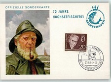 13063032 - 2850 Bremerhaven Offiz. Sonderkarte 75 Jahre Hochseefischerei 1961 -