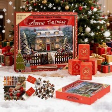 Puzzle Adventskalender 2025, Weihnachtsmotiv, 1008 Teile, Geschenk, Frauen Mä...