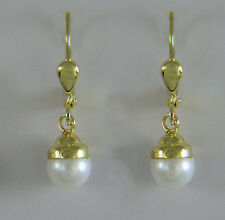 Ohrhänger, Ohrschmuck, Ohrringe, Fantasie-Pendel, Zucht-Perlen  in Gold 585/ooo