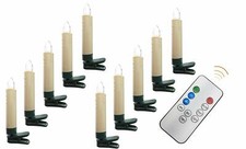 10 Kerzen kabellos dimmbar Weihnachtskerzen m. Fernbedienung Trango 3240-10FB