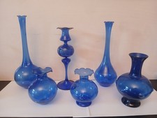 6 zarte Lauscha Glasvasen in