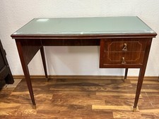 KLEINER VINTAGE DAMEN SEKRETÄR BANDINTARSIEN NEUE GLASPLATTE LOUIS SEIZE STIL