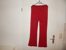 Hose Leggings L mit Schlag rot tolle Paßform stretchig Schlankmacher Yoga