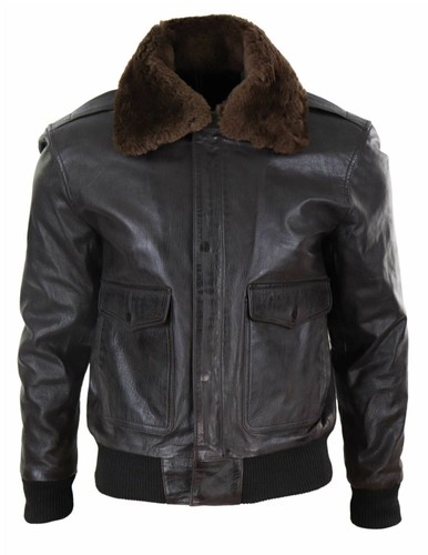 Herren braun echtleder flieger - braun,