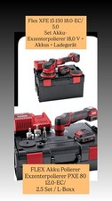 Flex XFE 15 150 18.0-EC/5.0 SET &Polierer Exzenterpolierer PXE80 12.0-EC/2.5 Set