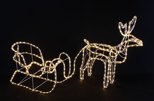 Led deko rentier mit schlitten - rentier,