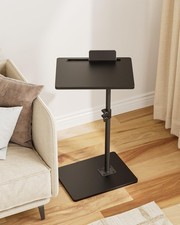 Verstellbarer C-förmiger drehbarer Beistelltisch 40x30x(45-81)cm schwarz Kaffeetablett