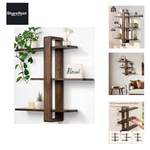 Wandregal holz walnussfarbe - wandregal,