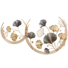 Metall Wand Deko 3D Ginkgo Leaf Moderner Luxus Wanddekoration Art Wandschmuck