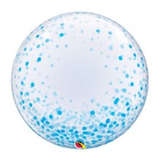 QUALATEX 24 ZOLL BLAU KONFETTI