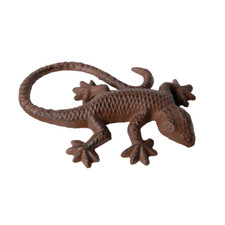Eidechse Gusseisen Gartendeko 15,5 cm Salamander Gecko  Landhaus Vintage