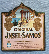 altes Weinetikett Musteretikett Etikett Label Original Insel Samos Illert Auheim