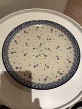 Orginal Bunzlauer Flacher Mittag/Früstück Teller Essteller Handarbeit 25cm