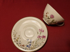 K & A Krautheim Selb Bavaria Wiesengrund Bergeshöhn Tasse mit Untertasse Scene L