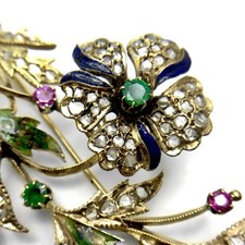 Jugendstil diamant rubin - diamant,