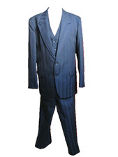 Herren-Anzug 3 teiler, Hochzeit,blau-schwarze Streifen,Gr. M 50(Maße beachten)