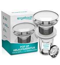 Engelbach Ablaufgarnitur Waschbecken Pop Up Dichtungen Abfluss mit/ohne Überlauf