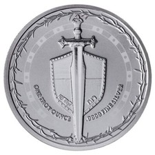 1 UNZE 999 SILBER - SCHWERT MIT SCHILD / RITTER - SILBERMÜNZE - SILBERBARREN