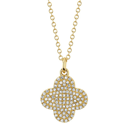 14k gelbgold diamant kleeblatt - 14k,