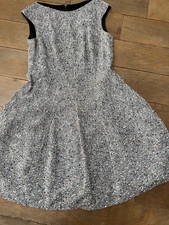 Schwarz-weißes Tweedkleid von