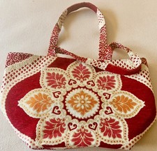 Marokkanische Stofftasche mit traditionellem Blumenmuster - groß & robust