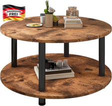 Couchtisch Rund, 2 Ablagen