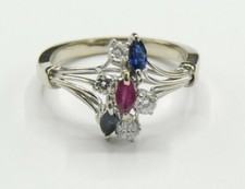 Weißgold Ring Saphir Diamant