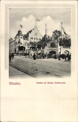 München saalbau der - ak, münchen,