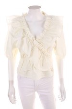 ZARA Volant-Bluse L Neutral-Töne