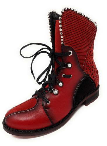 Stiefelette rot biker stil - stiefelette,