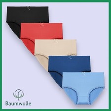 5er Pack Damen Slips Baumwolle Unterwäsche Unterhose Maxi Slip Set M–XXL 40-54