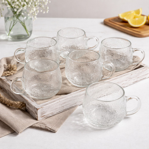 Gläser set henkelglas crackle - set,