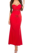 Red Carpet Look Sexy Koucla Kleid Glitzer Steine Damen Mode Bodenlang Größe M