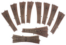 10x Fleischmann Weichen Profi-Gleis, Spur H0 - Patiniert - ZYAI/3218