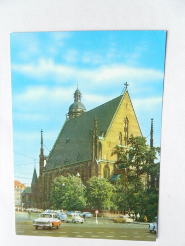 Leipzig thomas kirche auto - ak,