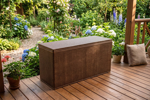 Große rattantruhe sitzbank - rattantruhe,,